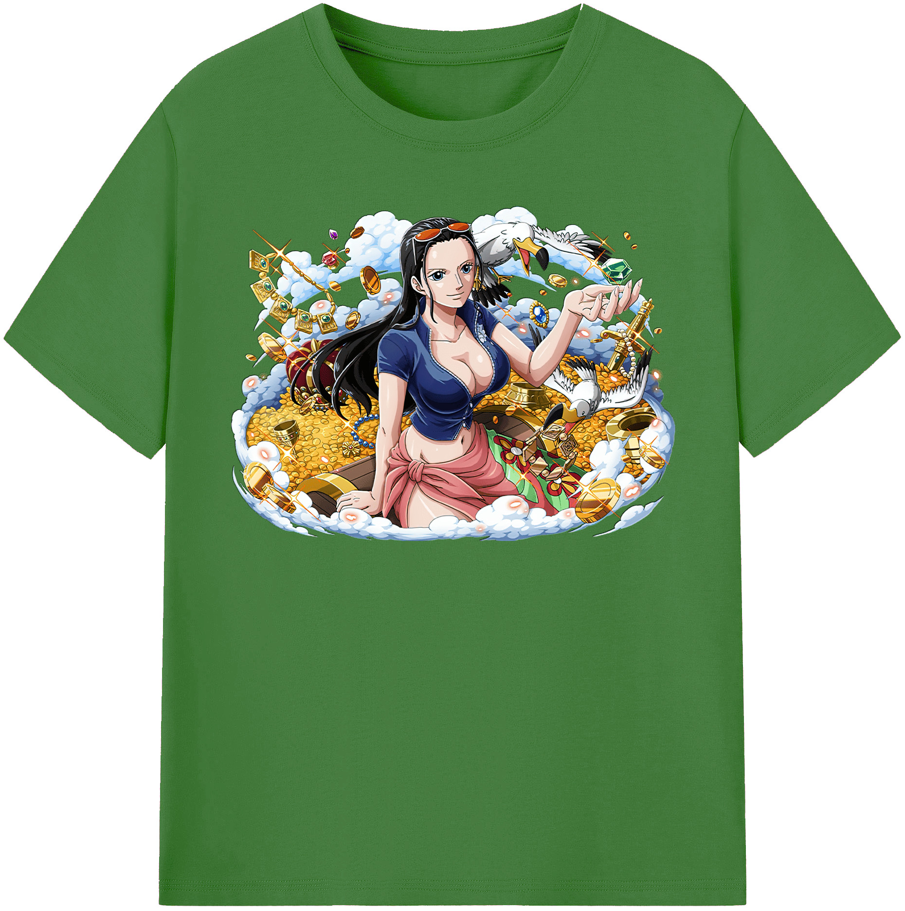 ワンピース ニコ・ロビン ONE PIECE Nico Robin レディースカジュアルプリントTシャツ（綿100％）